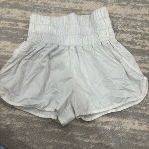Free People High-Waisted Silver Shorts